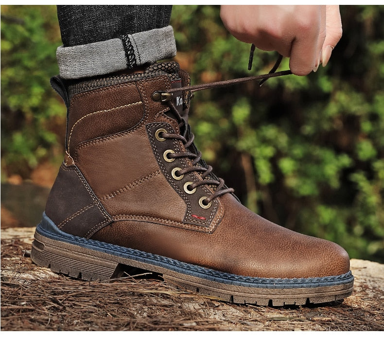 AKKAN Men Autumn Winter Leather Boots