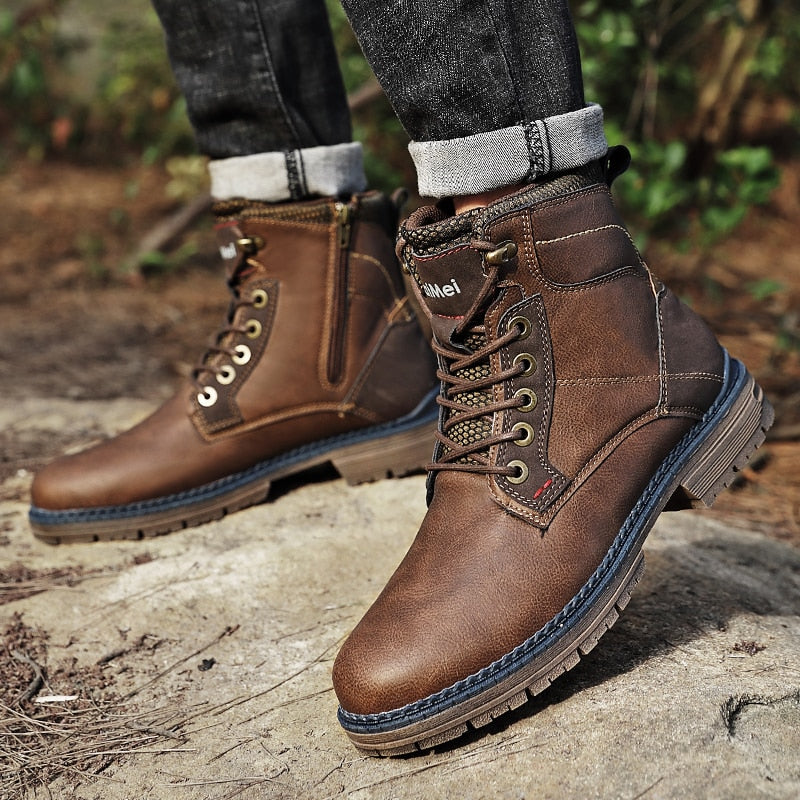 AKKAN Men Autumn Winter Leather Boots